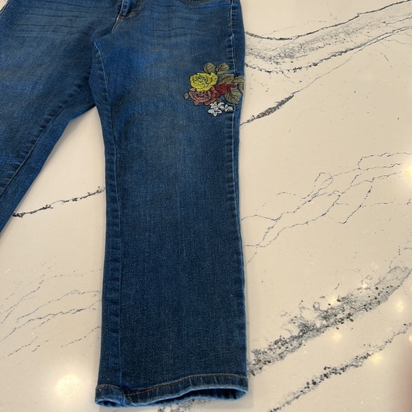 Workshop Republic Clothing Skinny Stretchy Blue Jean with Floral Details sz. 12 - Picture 4 of 11